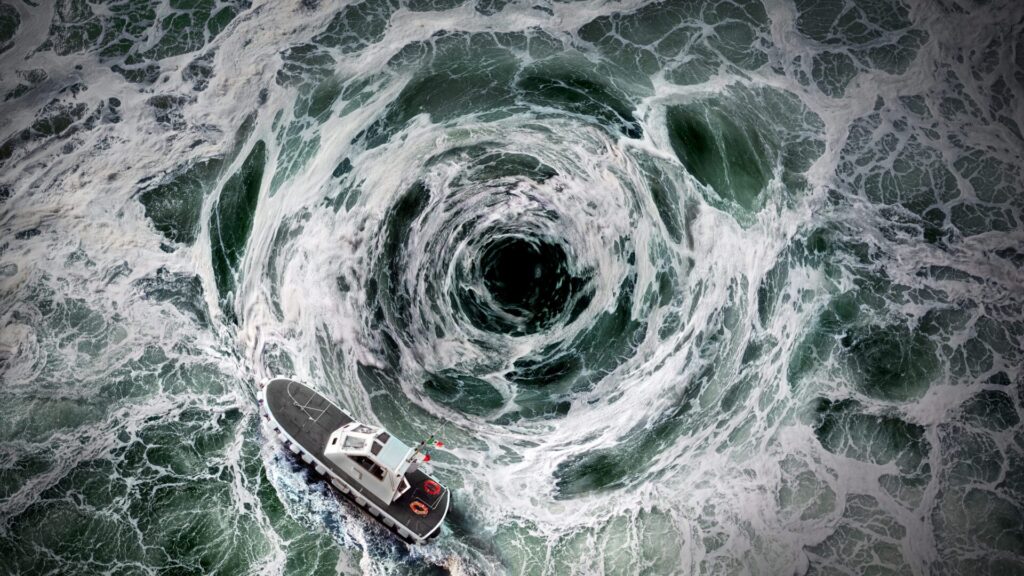These whirlpools are often as big as cities and will swallow up everything in their path.