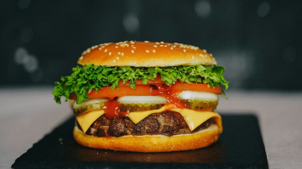 Hamburgers are a big part of the average person's diet in America.