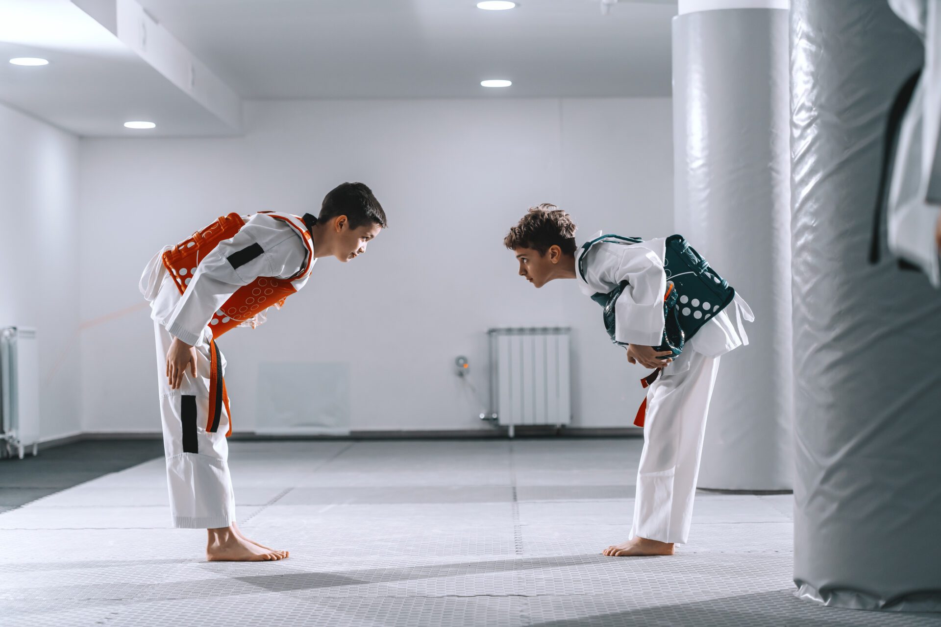 Taekwondo is practiced by adults and children.