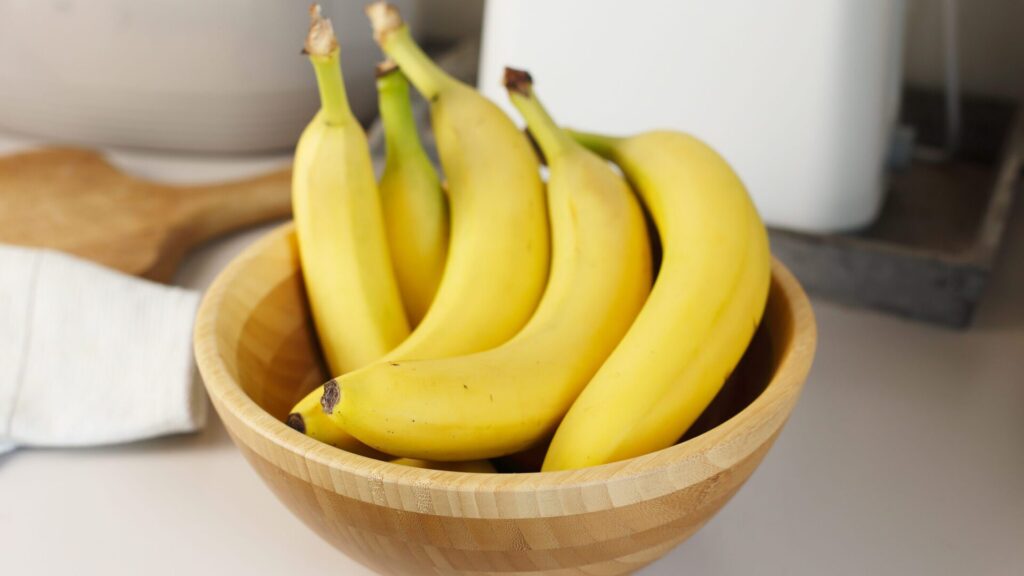 Bananas are rich in potassium and fibre.