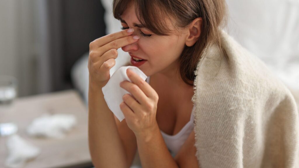 A stuffy nose is an unpleasant consequence of a cold.