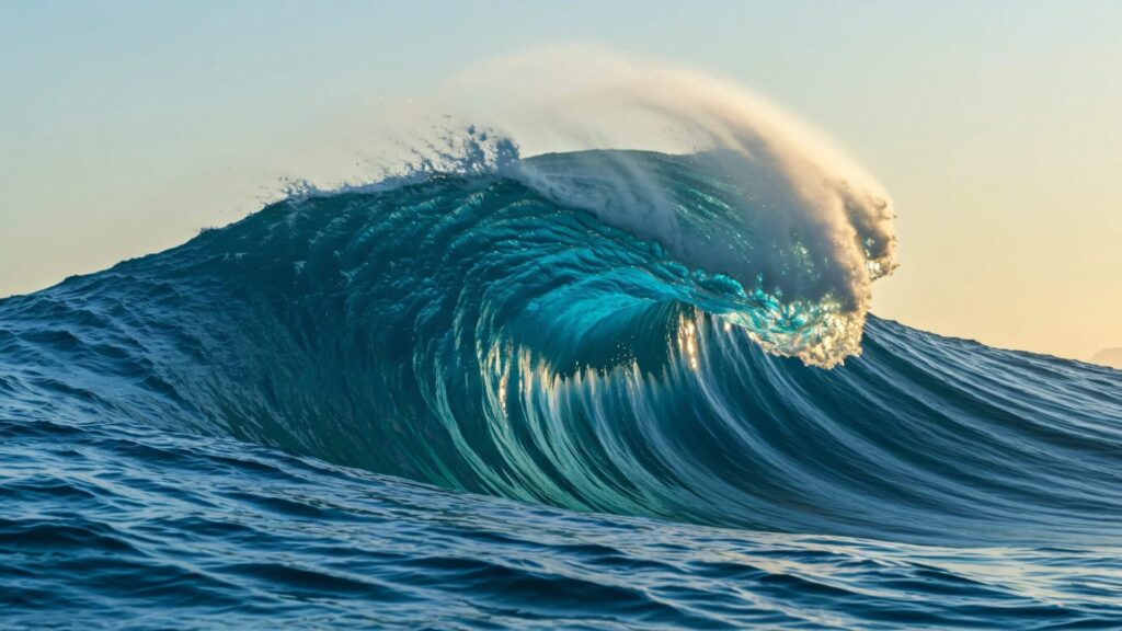 The tsunami wave can be up to several hundred metres high.