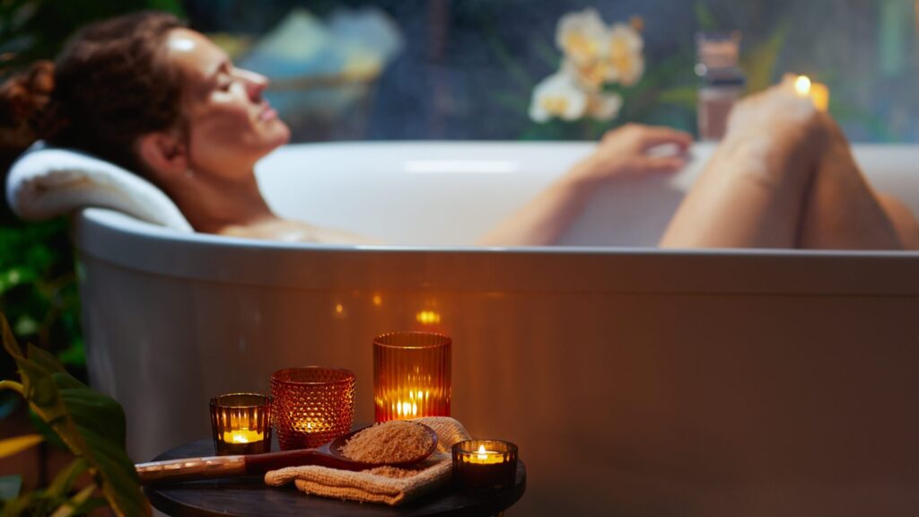 A candlelight bath is usually pleasant.